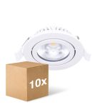 Lot 10x LED Inclinable Spot Blanc Ronde 5W 550lm 60D - 940  | 85mm - IP54 - Dimmable - Meilleur Rendu De Couleur